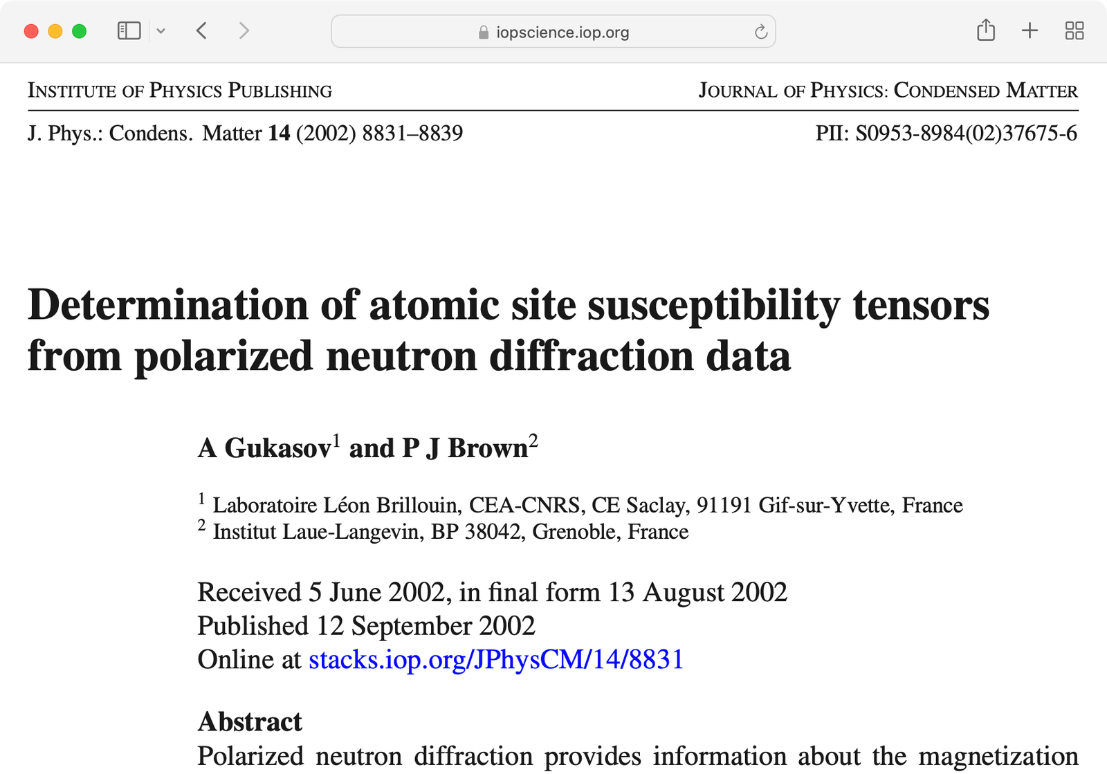 the paper on atomic site susceptibility tensors